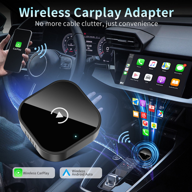CP21 Wired to Wireless CarPlay Adapter Support Plug and Play WiFi6 BT5.2 Auto Connect Universal for Car