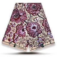 Tela africana estampada con polvo de cera dorada, tela de algodón Ankara Wax de 6 yardas para el día de Navidad, Grand Pagne Africain