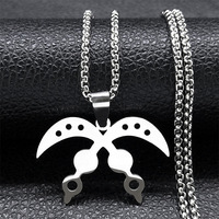 Collar de Acero Inoxidable Plateado con Espada de Guerra, Joyería de la Sabiduría de África Occidental, para Hombre y Mujer, Marca Acofena