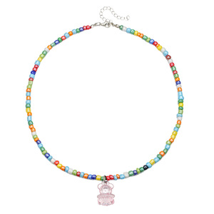 <span class=keywords><strong>Collana</strong></span> di perle di miglio di vetro da 4mm <span class=keywords><strong>con</strong></span> <span class=keywords><strong>collana</strong></span> <span class=keywords><strong>con</strong></span> ciondolo orsetto gioielli fai da te stile ragazza carina perline gioielli - Product Image 4