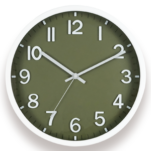 Reloj de Pared Colgante de Cuarzo Contemporáneo 3D de Plástico Verde Militar Único de 12 Pulgadas para Dormitorio de Adolescentes, Garaje o Exteriores - Product Image 1