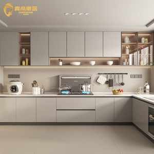 Gabinete de Cocina de Lujo en Madera en Oferta QD-KC-0001 Color Personalizado Nuevo Diseño Moderno Material de Madera Tablero sin Pintura - Product Image 1