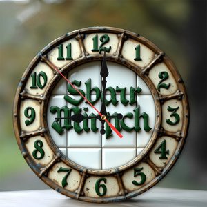 <b>Round</b> Wooden Wall Clock 25x25Cm Solid Wood <b>Frame</b> Silent Movement Home Office Study Room Decor - Product Image 1
