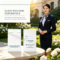 Maßgefertigte Team-Schlüsselkartenhülle aus Spezialpapier für Hotels mit Vorgestanzter Daumenfalte Premium-Papier für Gruppen-Check-in Luxusausführung