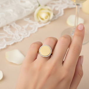 Anillos de oro sólido de 14K Anillos de oro Alianzas DE BODA Anillo de compromiso Anillos DE BODA Anillo de oro para mujer Anillo de amante - Product Image 3