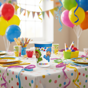 Pocoyo Children's Disposable <b>Paper</b> Cup 250Ml Cartoon <b>Pattern</b> Party Use 80-100 Pcs Pack - Product Image 2