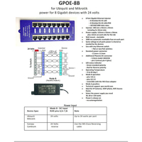 Fuente de alimentación Ethernet POE de 8 puertos Gigabit, inyector PoE, inyector Gigabit PoE, 1, 2, 2, 2