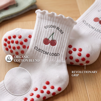 Chaussettes de yoga personnalisées à volants antidérapantes, chaussettes de Pilates, chaussettes de danse classique, chaussettes de fitness à volants, chaussettes athlétiques en coton à adhérence collante