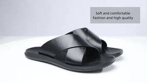 Sandali in <span class=keywords><strong>Pelle</strong></span> Scamosciata <span class=keywords><strong>Nera</strong></span> da Uomo Personalizzati all'Ingrosso, <span class=keywords><strong>Ciabatte</strong></span> Casual da Spiaggia alla Moda per Esterni - Product Image 6