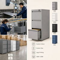 Armoire de classement en acier à 3 tiroirs verrouillable pour bureau