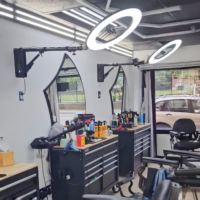 Support mural et de plafond robuste pour anneau lumineux, bras d'extension rotatif à 360 degrés pour salon de coiffure professionnel