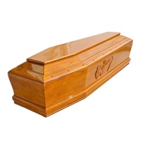 Ataúd Ecológico de Madera Maciza Estilo Europeo, Personalizable, Fábrica China OEM, Ataúd Funerario al por Mayor