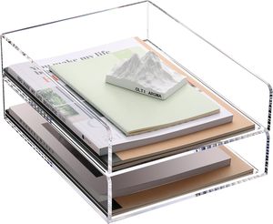 Cao Cấp Acrylic Tùy Chỉnh Máy Tính Để Bàn Tập Tin Tổ Chức Thư Khay Lưu Trữ Tài Liệu Chủ Cho Văn Phòng Cao Cấp Hiển Thị Giá - Product Image 4