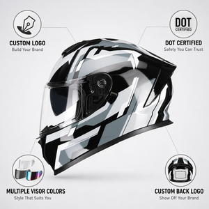 Casco de Motocicleta Integral de Fábrica China al por Mayor, Material ABS, Certificado DOT, Logotipo Personalizado OEM, Casco Protector para Moto - Product Image 1