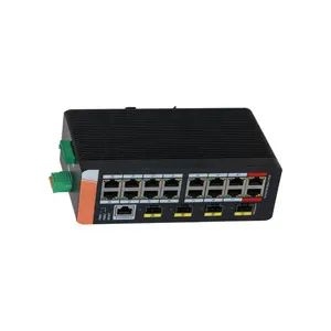 IEEE802.3bt 20 port DIN rail mount all Gigabit Industrial Da hua Managed 240W Hi PoE Switch