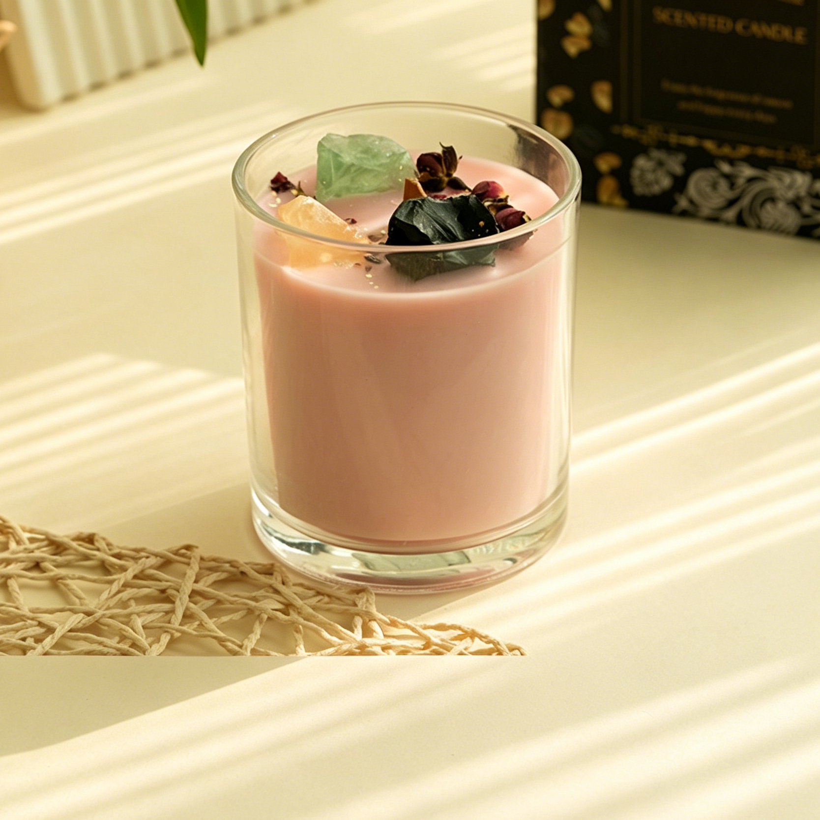 7 * 8.5cm Crystal Pink [Rose] Wax Approximately 170g