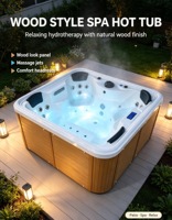 Bain à remous de luxe pour jardin, spa pour 3 personnes, bain à remous extérieur avec musique