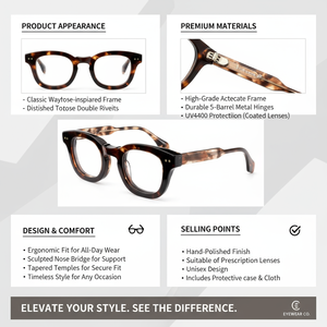 Elegante tortuga y Negro redondo negrita Marco de acetato diseñador Unisex <span class=keywords><strong>moda</strong></span> diaria visión duradera gafas ópticas - Product Image 5