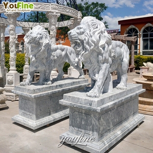 Fatti a mano di marmo bianco scultura di leone <span class=keywords><strong>statue</strong></span> - Product Image 4