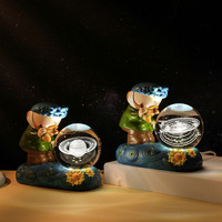 Vente en gros de lampes créatives Van Gogh Nuit étoilée, sphère en cristal blanc lumineuse, gravée en 3D, boule de cristal, emballage en boîte en papier, pour bureau