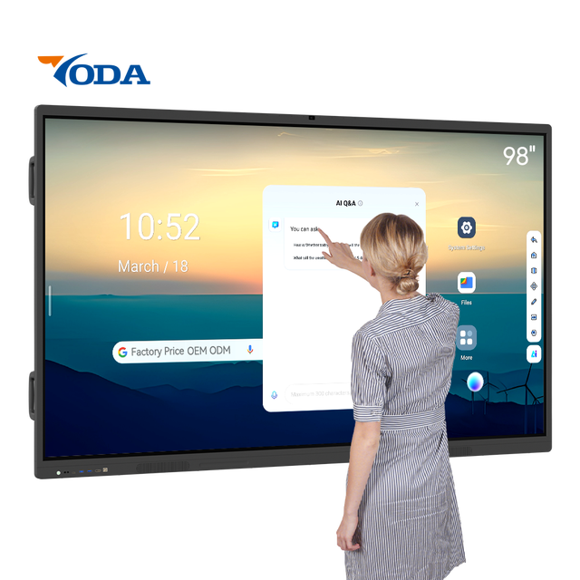 Yoda EDLA Smart White Wholesale 98 Inch 4K Zero Gap Bonding Infrared Interactive Digital Board Flat Panel
