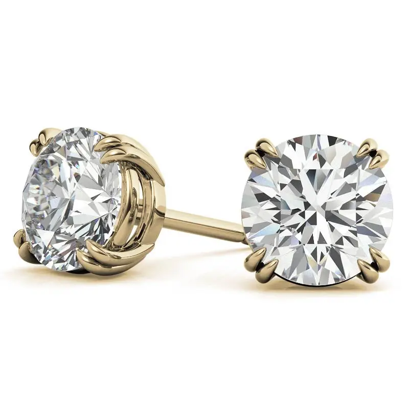 MEDBOO Moissanite 10K Gold Earrings Round Jewellery Moissanite Stud Earring Diamond Custom diamond Women Wedding Earrings