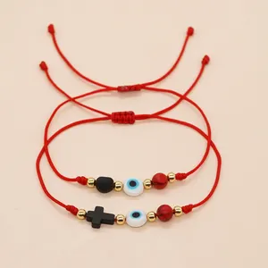 Go2boho Red String braccialetto dell'amicizia per donna uomo Kid Family Gift Design Evil Eye Cross accessori gioielli fortunati