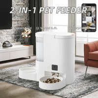 Distributeur d'eau et de nourriture scellé en acier inoxydable 2-en-1 pour animaux de compagnie, 5L+3.5L, avec caméra IA 4MP, Wi-Fi, verrouillage enfant et enregistrement de la nourriture pour chats et chiens