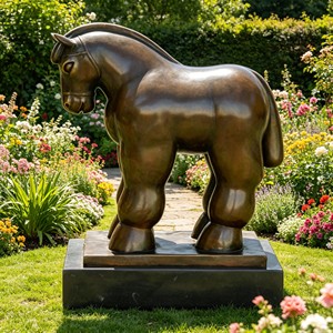 Personnalisez la célèbre sculpture en cuivre de <span class=keywords><strong>Fernando</strong></span> Botero, Femme obèse montant à cheval, utilisant la technique de coulée pour la décoration artistique extérieure de Noël - Product Image 2