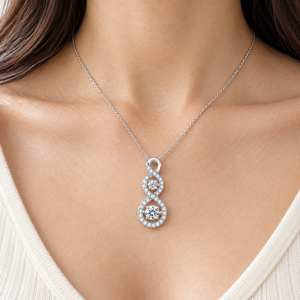 Collar con colgante en forma de ocho, diseño geométrico hueco, accesorio para el cuello de uso diario - Product Image 2