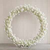 Arche de fleurs artificielles bleues et blanches BBGS pour mariage, toile de fond florale en soie, support personnalisé pour photographie, décoration d'événements
