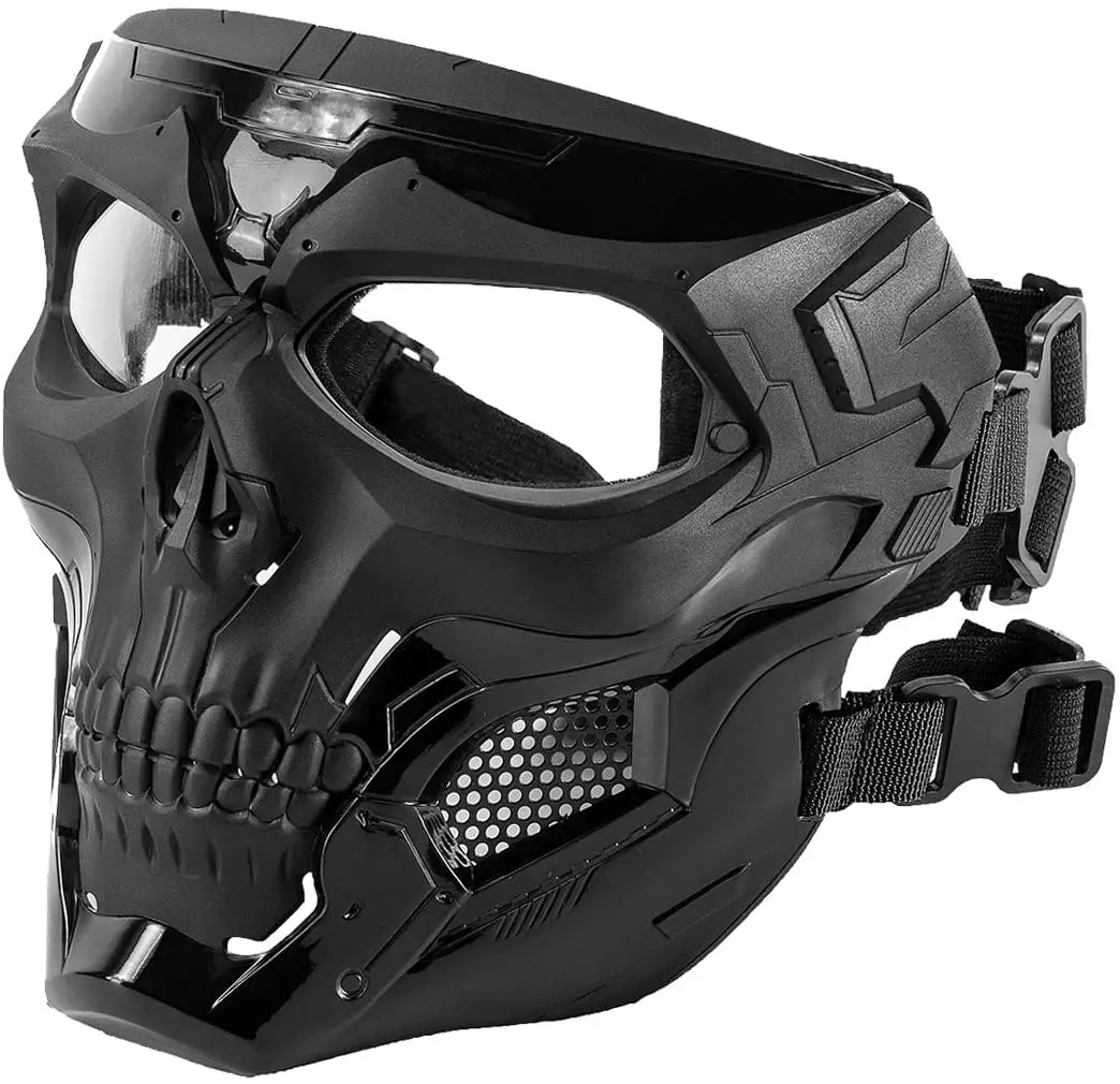 Protective face shield party helmet, tactical gear with engine no engine neutral christmas mask