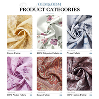 Kain Tenun Bunga Berkualitas Tinggi 150cm Bahan Nylon Rayon Cresbo Print untuk Pakaian Wanita