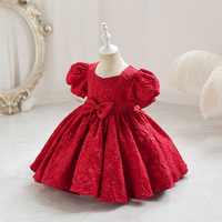 Robe princesse en satin vintage pour filles, robe tutu brodée avec nœud floral, fourniture ODM pour mariages et anniversaires de 3 à 12 ans