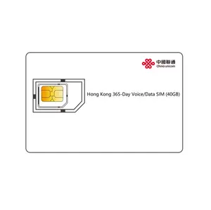 China Unicom Goedkoopste Prepaid Reizen 40Gb Hong Kong 365 Dagen Stem En Data Simkaart