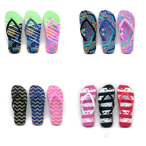 Estate Oem di disegno di stampa delle donne Della Spiaggia Pantofole di colore Della Miscela, Prezzo A Buon Mercato All'aperto di Vibrazione di Gomma Infradito - Product Image 1