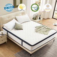 COSTFULL Hybrid-Matratze King Size Langlebige Taschenfederkern-Memory-Foam-Matratze Atmungsaktiv Weich Komfortabel Modernes Design Schlafzimmer Schule