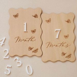 Tarjeta de hitos mensuales floral intercambiable para niña, recuerdo de bebé - Product Image 2