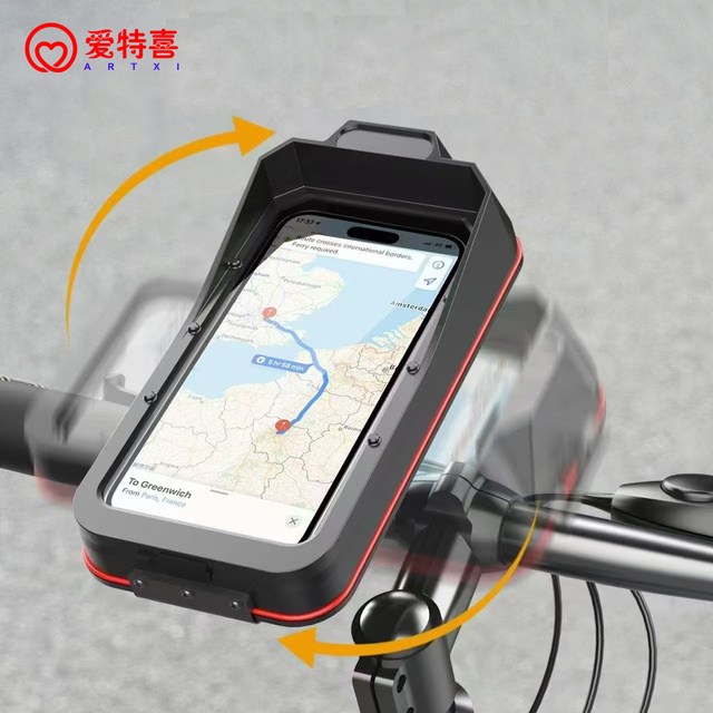 Top Ranking Scooter Bike Motorcycle Phone Holder Shock Absorber Touch Screen 360° Rotation Water Resistant Bike Phone Holder