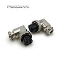 Connecteur circulaire PSCCONN série GX GX16, 2, 3, 4, 5, 6, 7, 8, 9, 10 broches, métal, industriel, prise aviation à angle droit