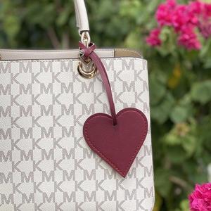 European and American style PU leather keychain, heart-shaped charm, multi-functional <b>bookmark</b>, gift pendant, bag key charm - Product Image 1