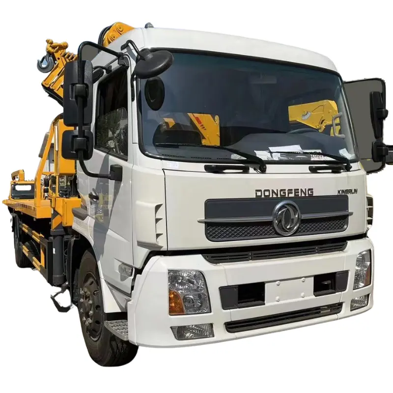 Xe tải kéo phẳng với Boom 5t 6.3t dongfeng mới một kéo hai tai nạn xe tải phá hủy xe tải gắn người phá hủy cơ thể rollback