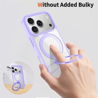 Étui magnétique pour iPhone 18 Pro Max et iPhone 17 Pro avec support, sensation peau d'abeille, transparent, deux-en-un, anti-chute -16