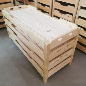 Venta al por mayor Bebé Cama de pino de madera Siesta Cama de bebé de la tarde Pata cuadrada Cama plegable - Product Image 2