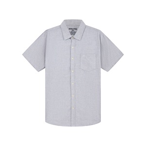 Camisa Oxford ecológica de punto 95% algodón 5% Spandex camisas casuales completas sólido Vietnam todas las estaciones ropa de hombre camisa - Product Image 2