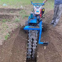 Mini-trancheuse à chaîne SHARE pour la pose de câbles, avec moteur et pompe, pour usage agricole, haute productivité