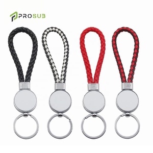Prosub thăng hoa PU Dây Keychain vòng chìa khóa tùy chỉnh trống thăng hoa Xe móc chìa khóa - Product Image 3