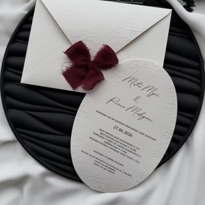 Invitation <span class=keywords><strong>de</strong></span> <span class=keywords><strong>mariage</strong></span> personnalisée en papier coton avec impression typographique et gravure, reliure parfaite pour les entreprises <span class=keywords><strong>de</strong></span> planification <span class=keywords><strong>de</strong></span> mariages - Product Image 6