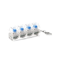 2026 LED Keyboard Keychain Fidget Toys 4 Keys Keyboard Keycaps Fidget Toy Party Stress Relief Keyboard Cap