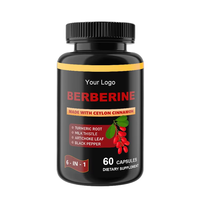Capsules de berbérine à marque privée avec cannelle de Ceylan, curcuma, chardon-Marie – Mélange de 6 herbes en 1 – Complément alimentaire pour le soutien immunitaire quotidien